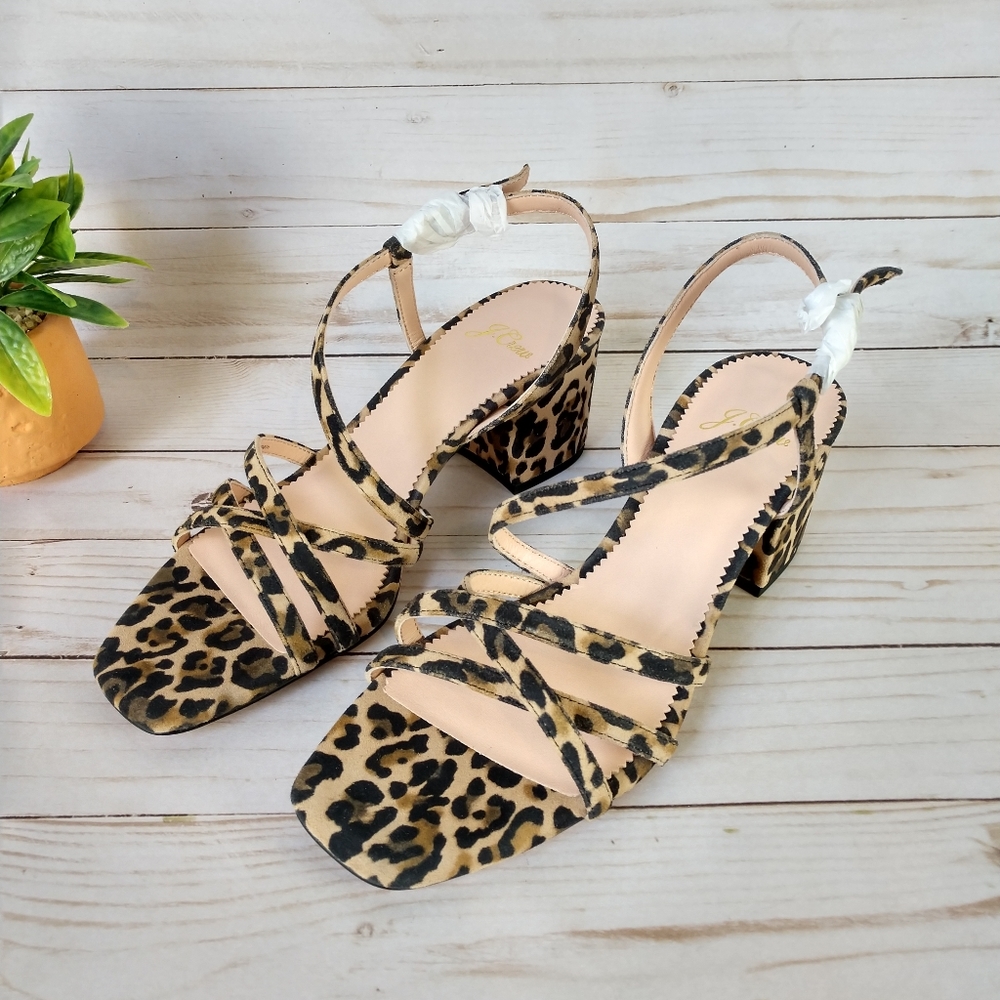 J. Crew Odette Strappy Sandals Leopard Pat… - Picture 3 of 10